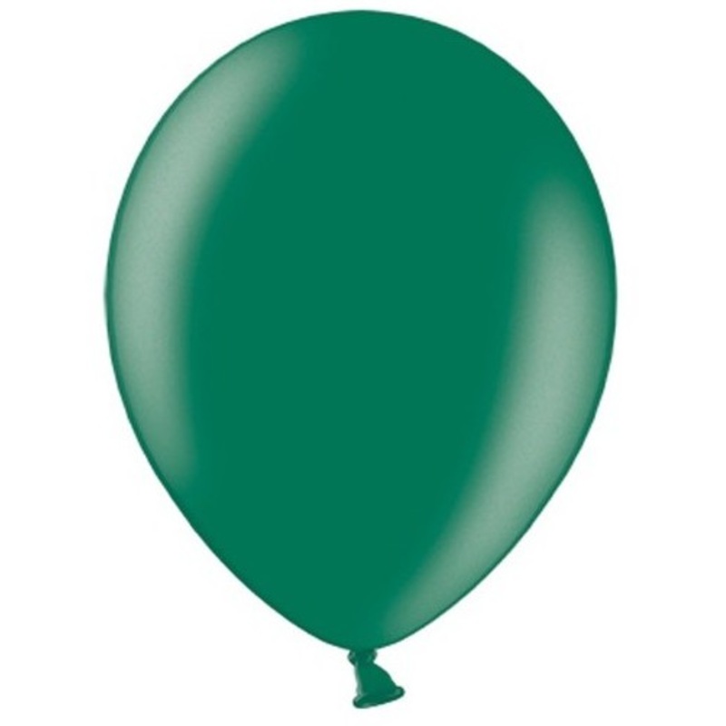 10 party star metallic balloons fir green 30cm