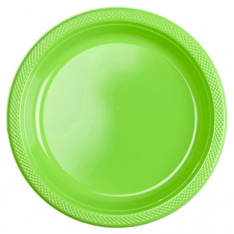 10 plastic plates Partytime Kiwi 23cm