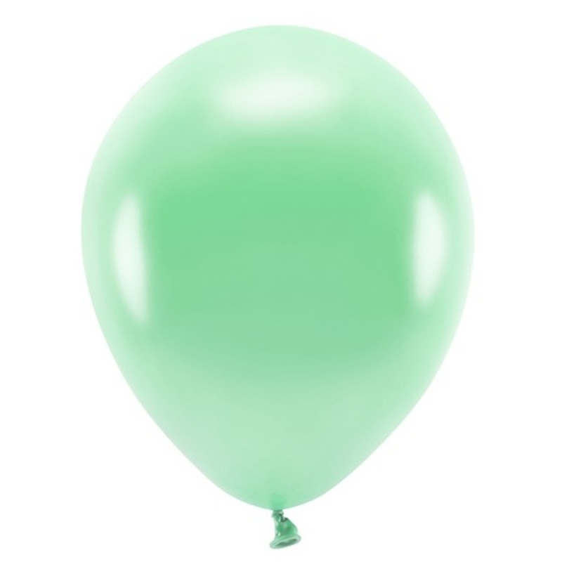 100 Eco metallic balloons mint green 26cm