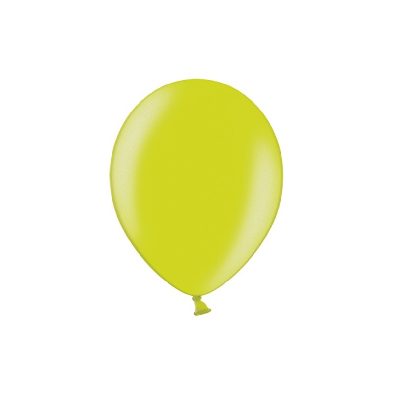 100 latex balloons metallic apple green 25cm