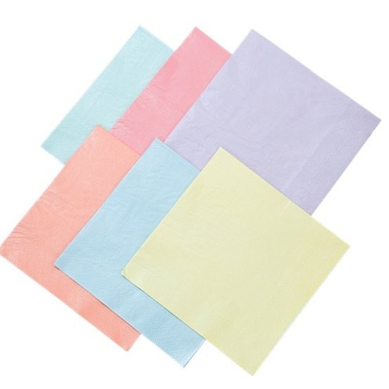 16 colorful pastel napkins 33cm