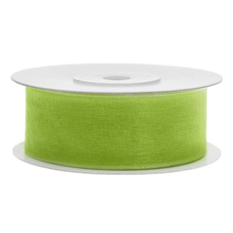 25m ribbon, apple green, chiffon look