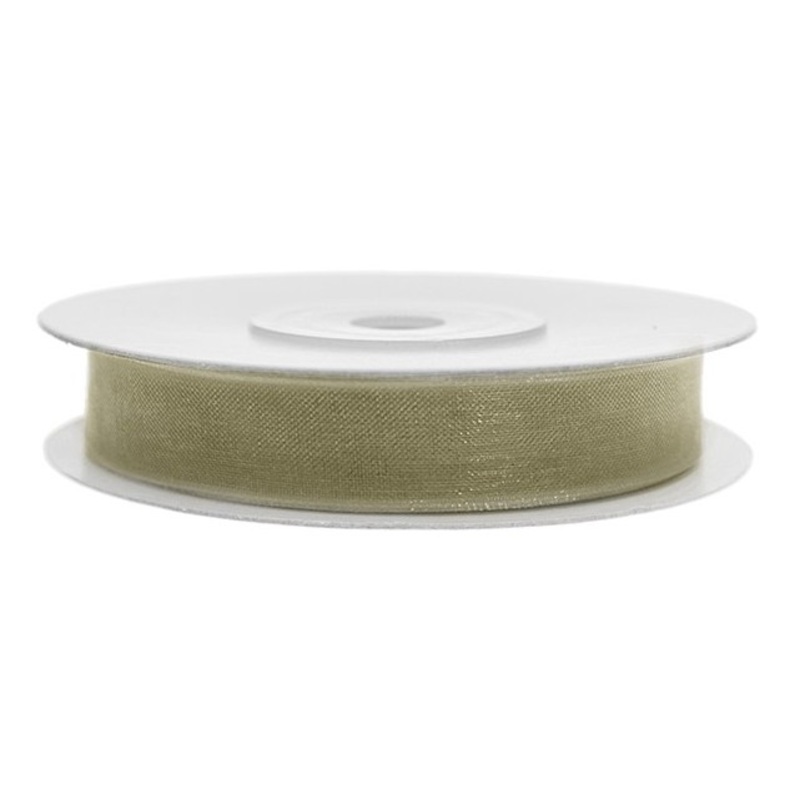 25m ribbon, olive green, chiffon look