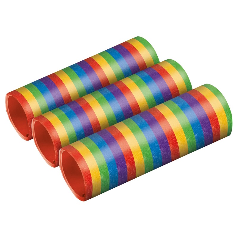 3 Rainbow Streamers Metallic 4m