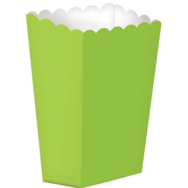 5 popcorn snack bags lime green