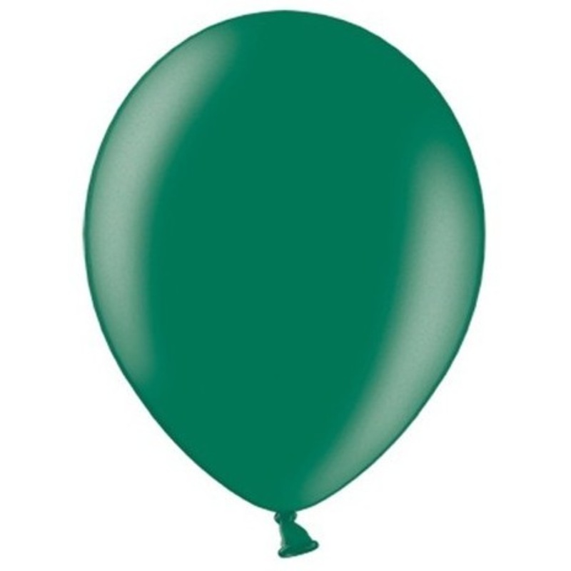 50 Party star metallic balloons fir green 27cm