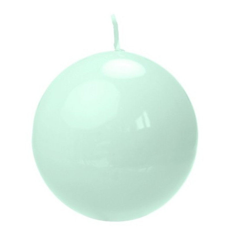 6 lacquer ball candles Torino mint 8cm