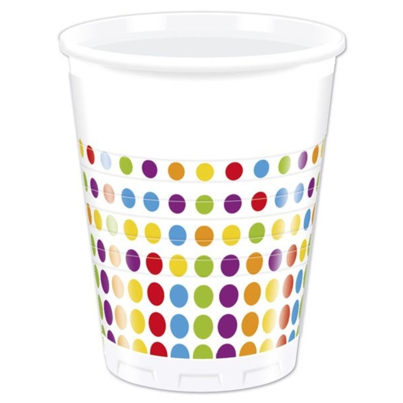 8 dot party cups 200ml