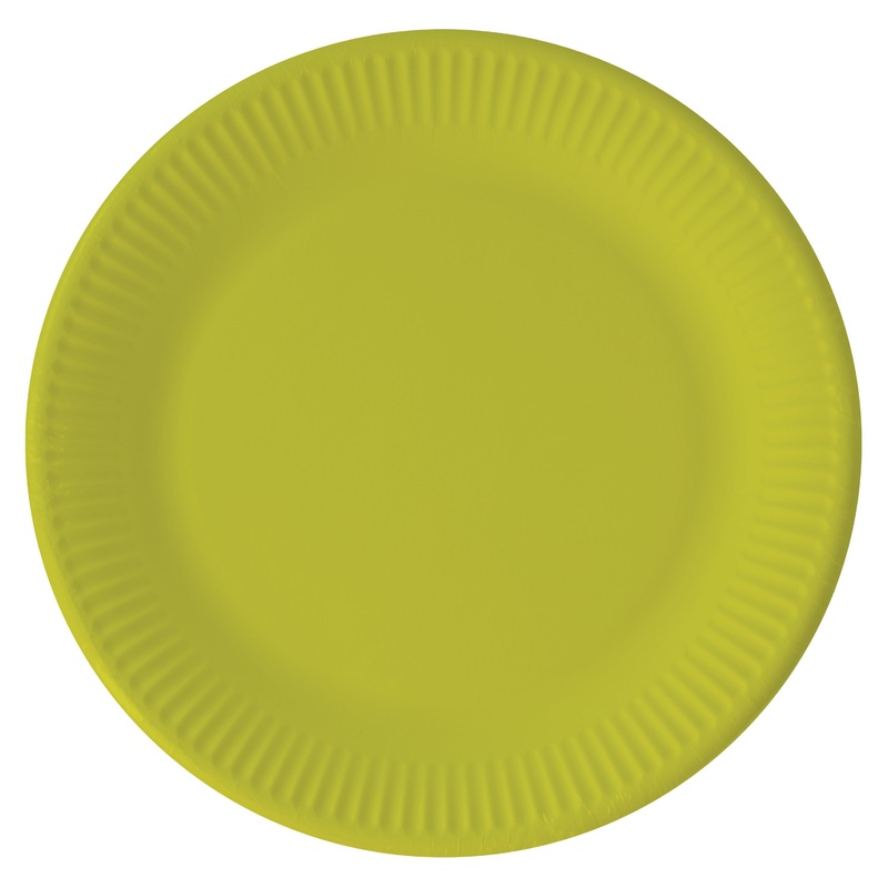 8 eco paper plates Paganini green 23cm