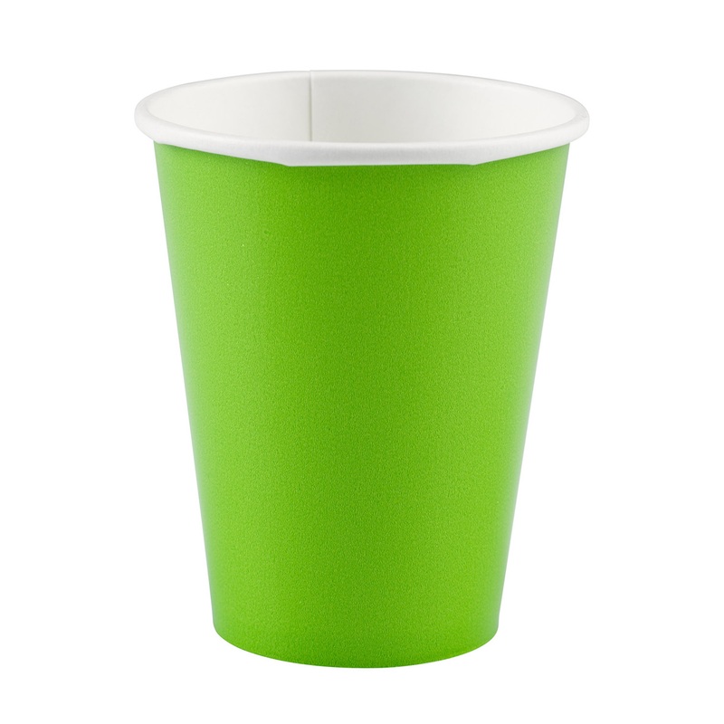 8 party buffet paper cups kiwi green 266ml