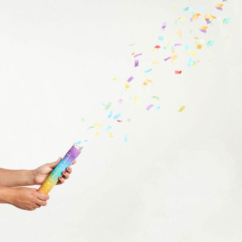 Colorful tinsel confetti cannon 24cm