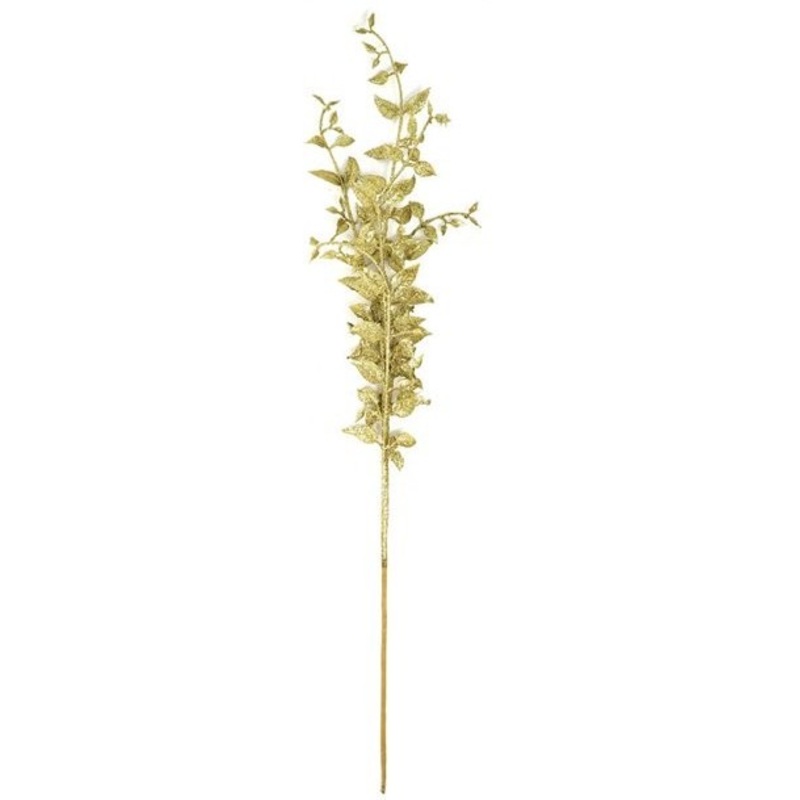 Gold glittering decorative branch 92cm
