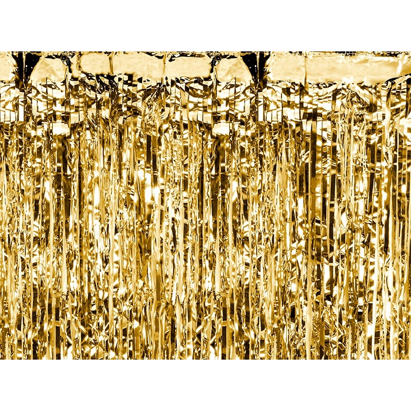 Gold metallic tinsel curtain 90cm x 2.5m