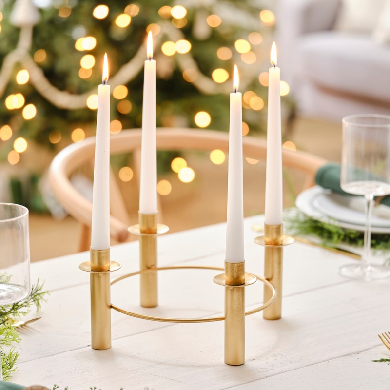 Golden candlestick 28cm