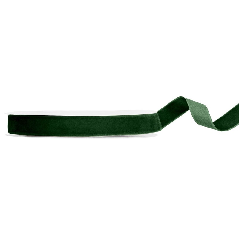 Green velour gift ribbon 1.5mm