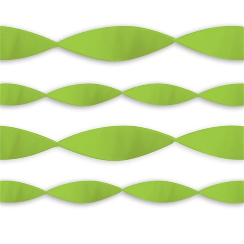 Lime green crepe paper streamers 24m