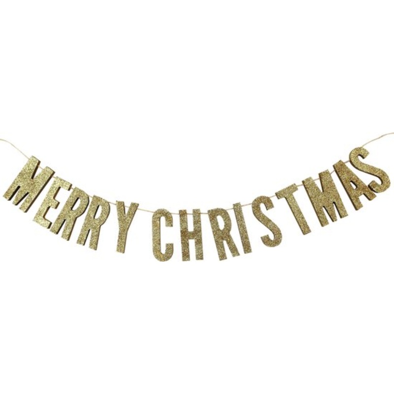 Merry Mindful Christmas garland gold 90cm