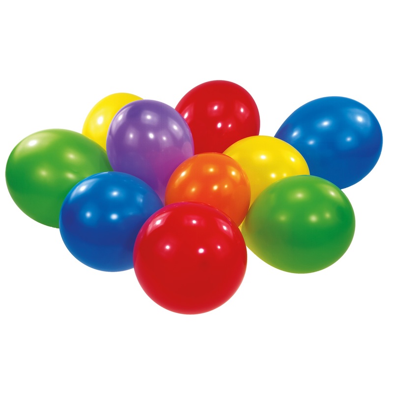 Set of 10 colorful balloons 18cm