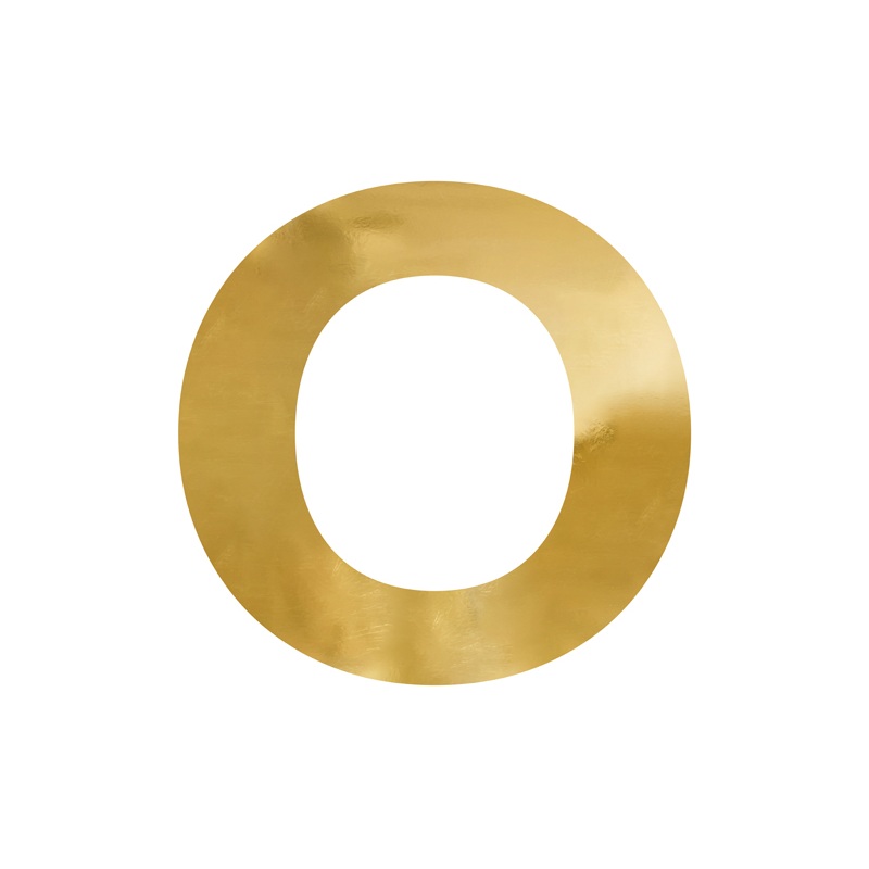 Spiegelbuchstabe ''O'', gold, 62x61 cm