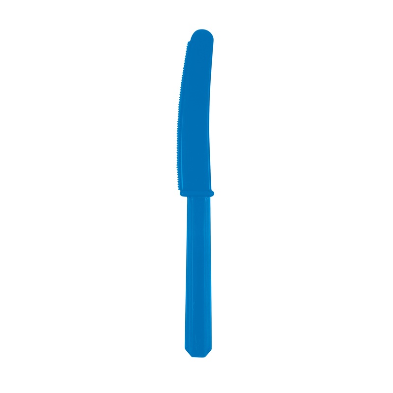 10 plastic knives Amalia, royal blue