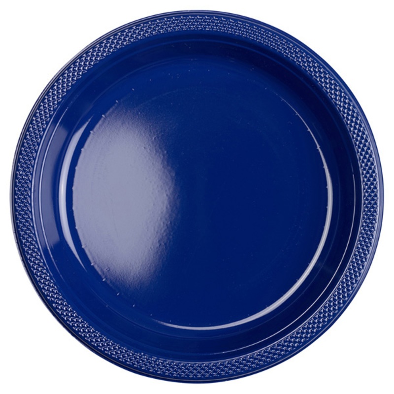 10 plastic plates Partytime dark blue 23cm