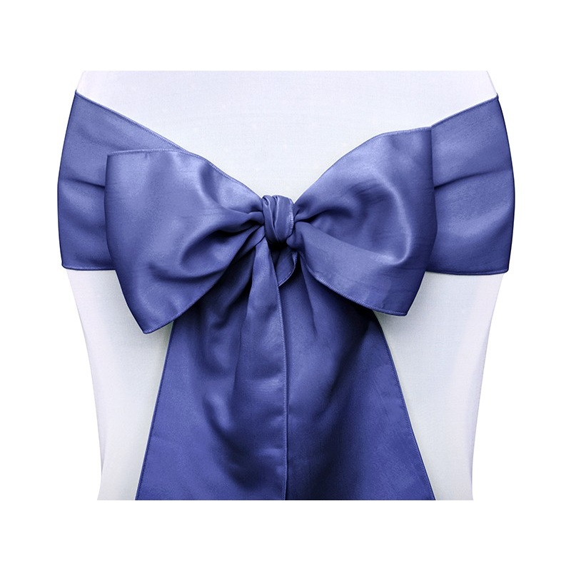 10 satin ribbons for chairs blue 15cm x 2.75m