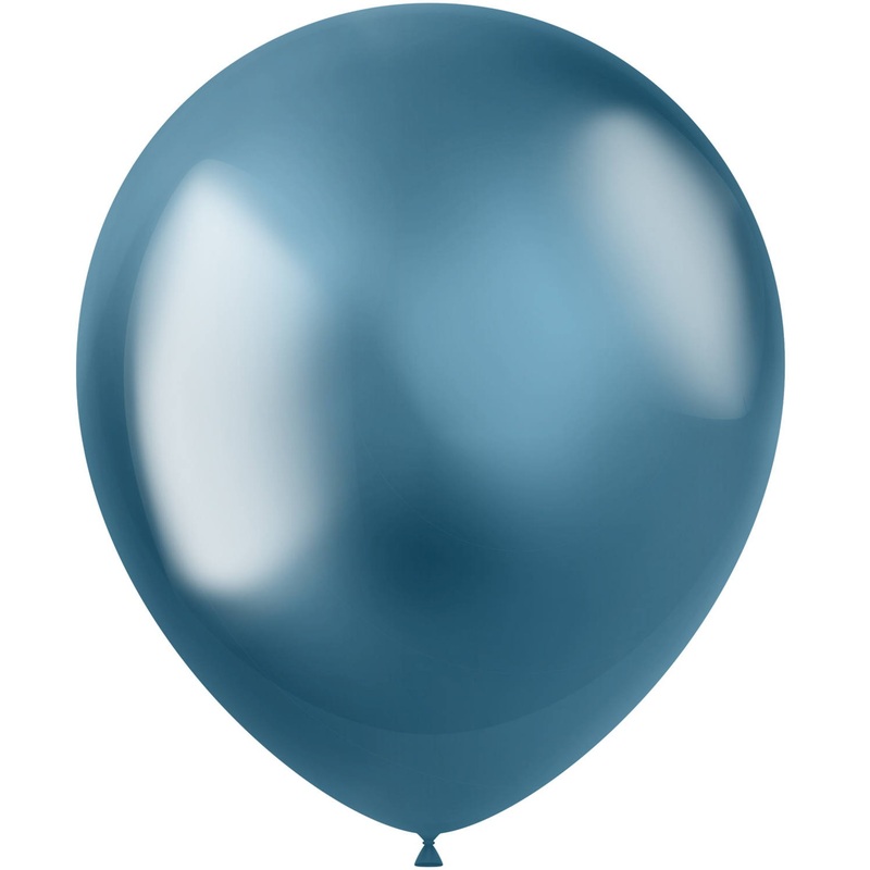 10 Shiny Star balloons blue 33cm