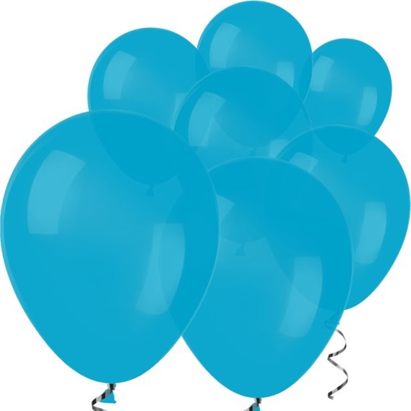 100 blue mini latex balloons 13cm