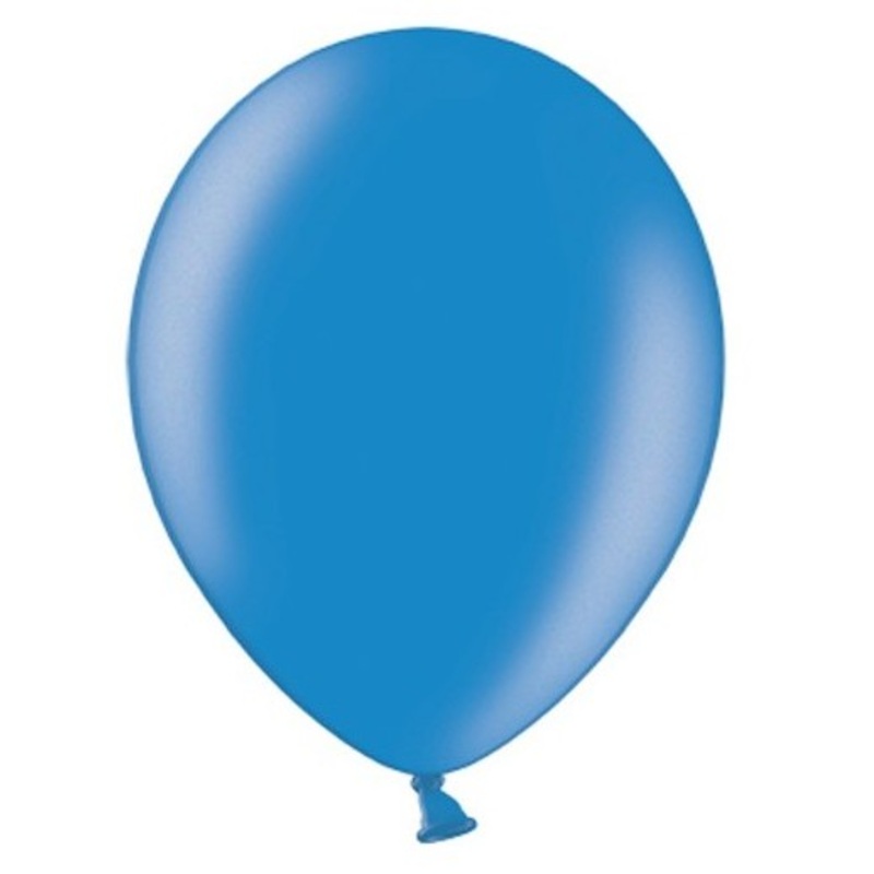 100 latex balloons blue metallic 30cm
