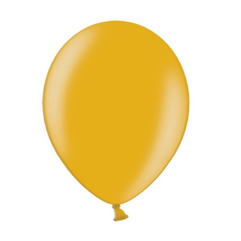 100 latex balloons in metallic gold 25cm