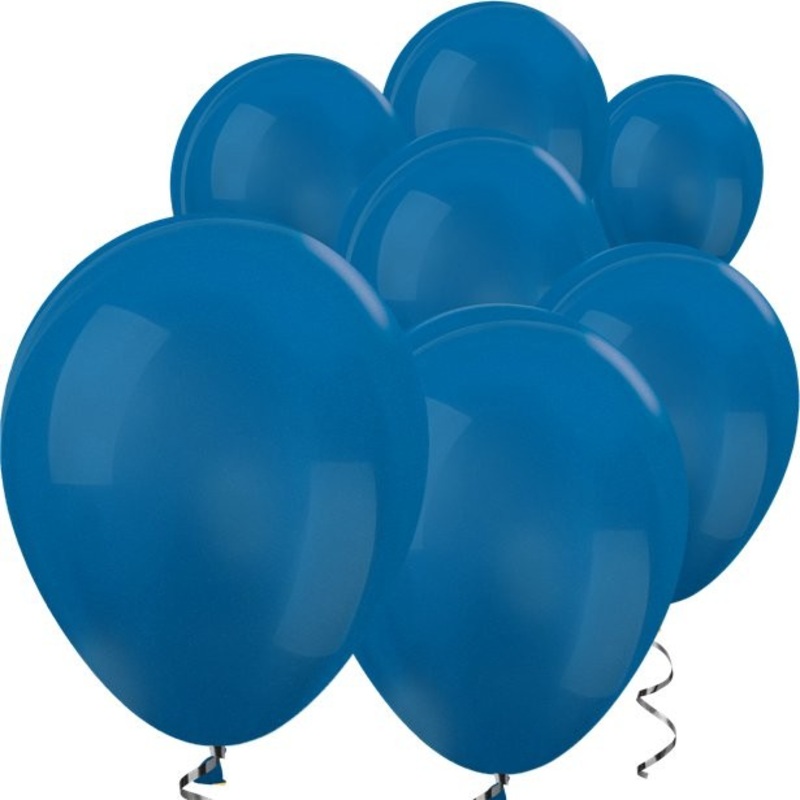 100 metallic blue mini balloons 13cm