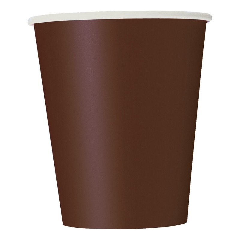 14 paper cups Vera chocolate brown 266ml