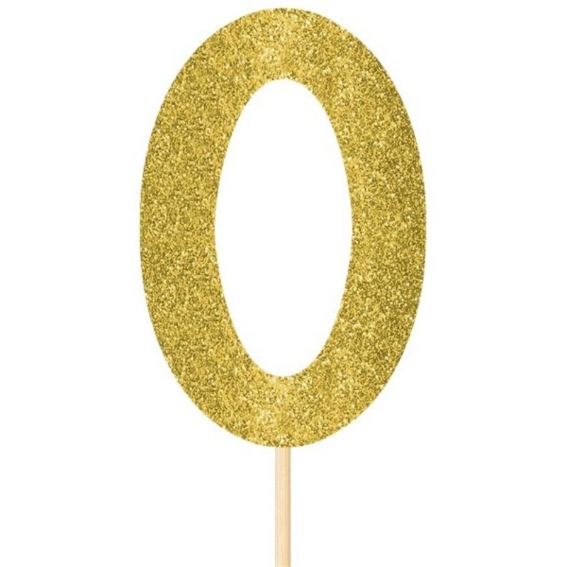 2 glittering cake decoration numbers 0