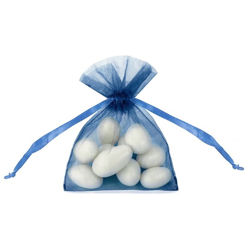 20 organza bags Claire royal blue 10cm