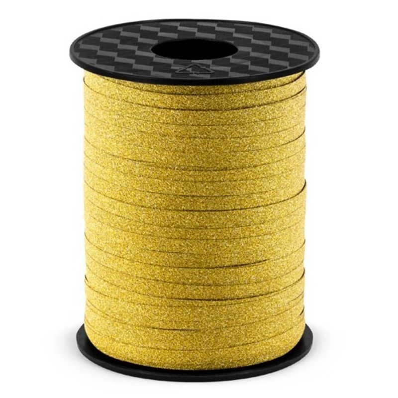 225m glitter gift ribbon in gold