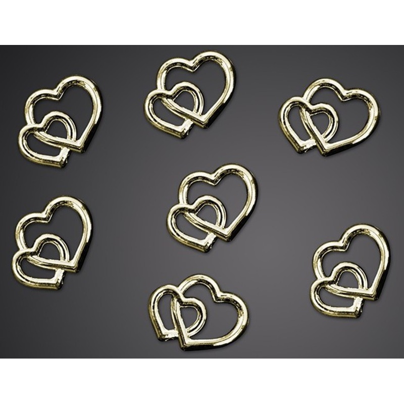 25 gold sprinkling wedding hearts