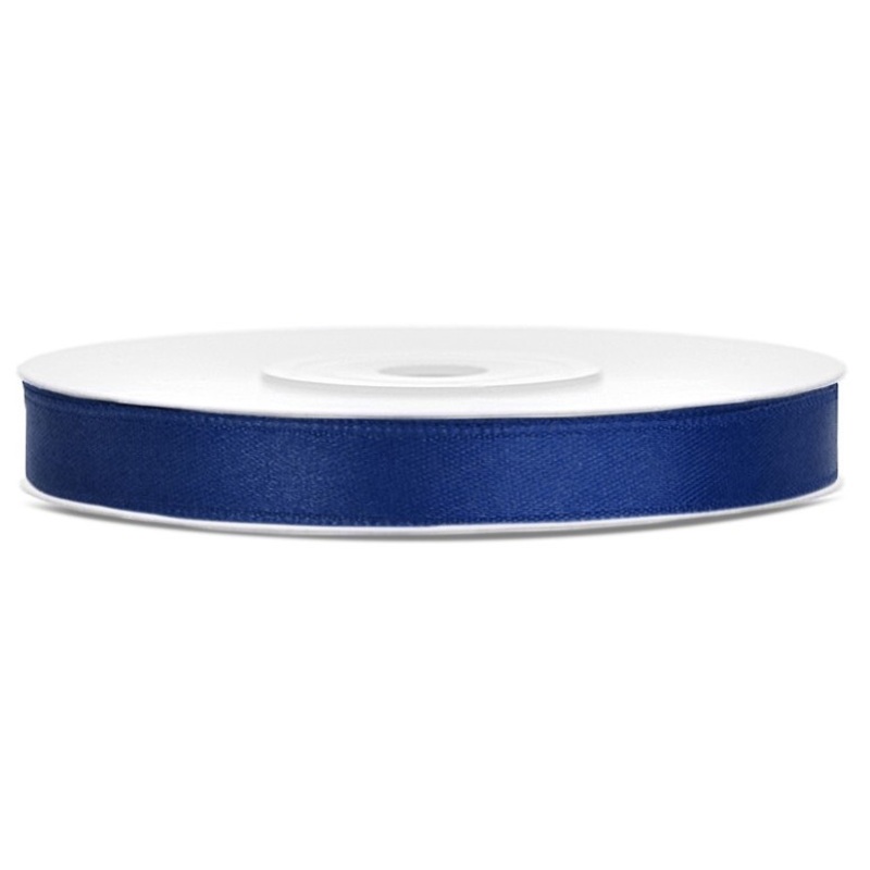 25m satin ribbon, navy blue 6mm wide