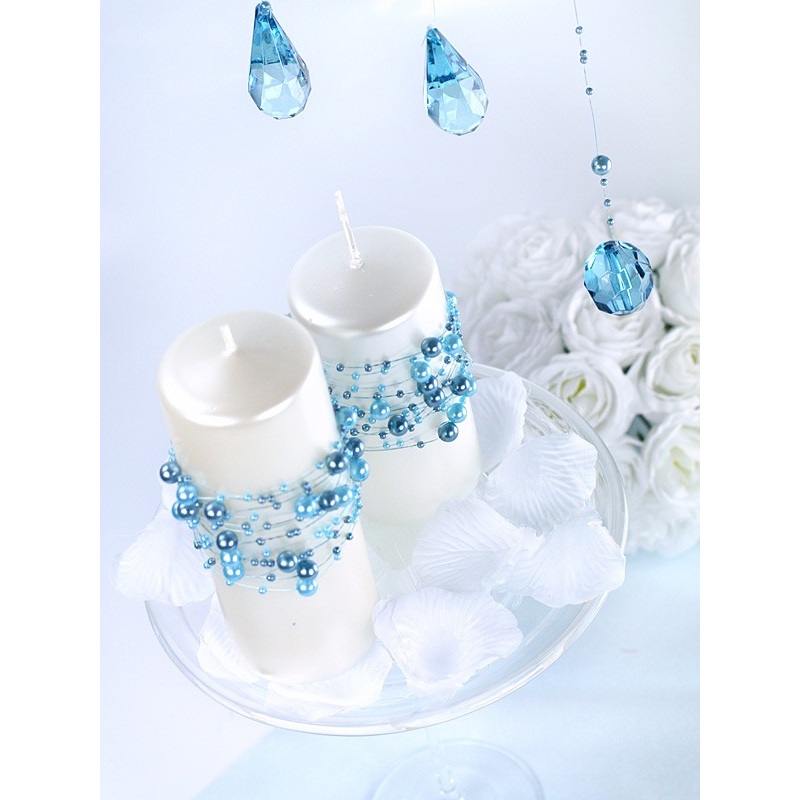 5 pearl garlands Sissi gray-blue 1.3m