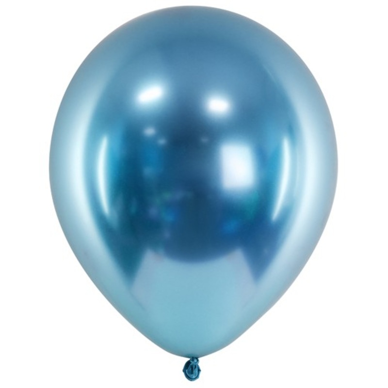 50 metallic balloons party bead blue 27cm