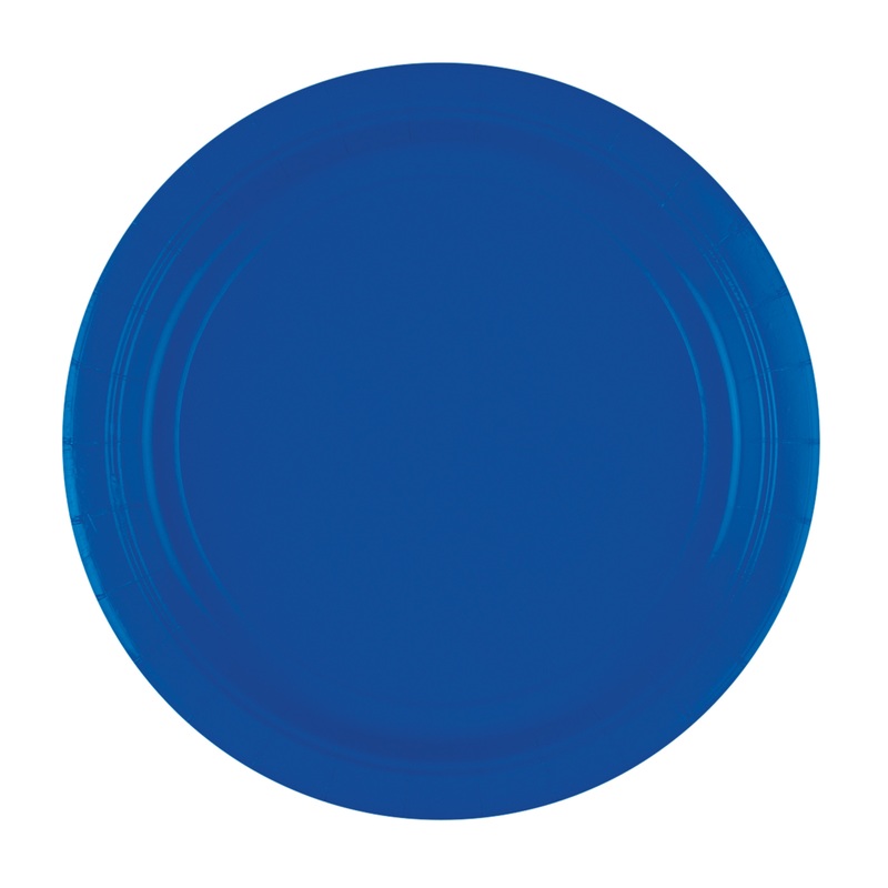 8 Amalia Paper Plates Royal Blue 22.8cm