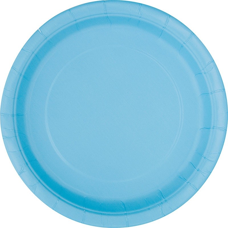 8 paper plates Vera light blue 23cm