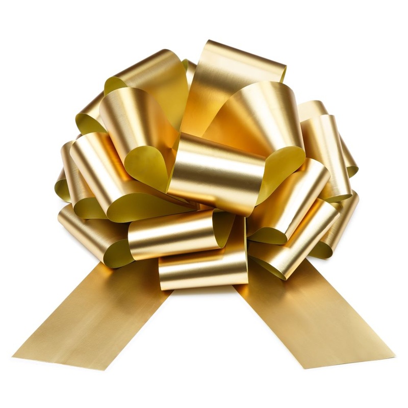 Golden DIY decorative bow 30cm