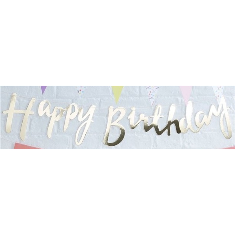 Golden hand lettering birthday garland 1.5m