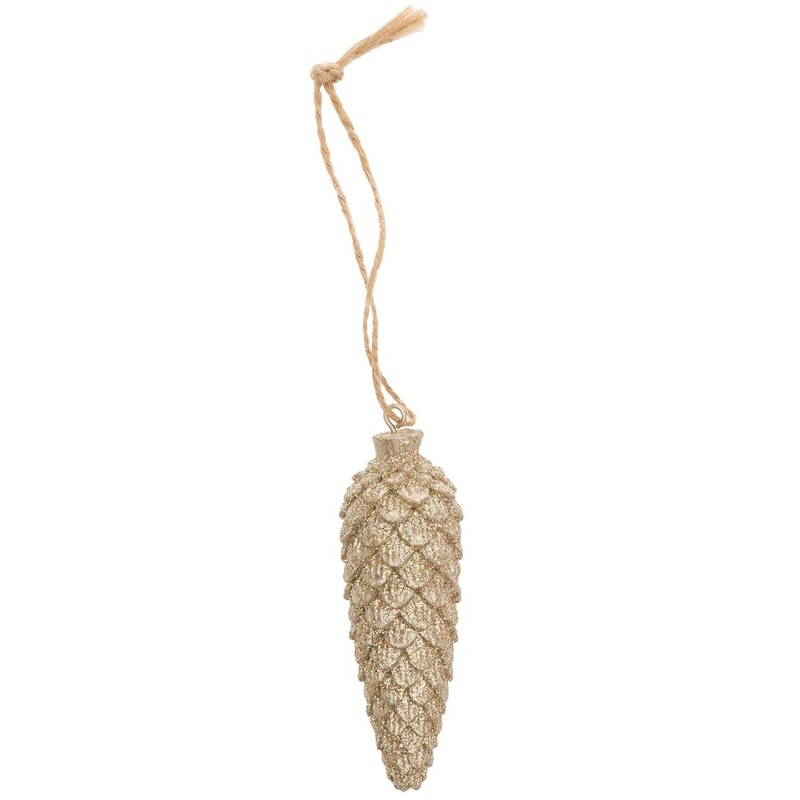 Golden pine cone hanger 3 x 8.5cm
