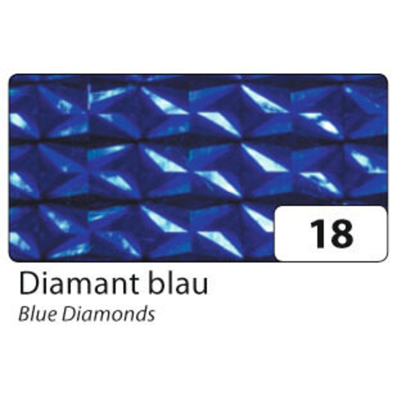 Holographische Folie Diamant blau 40cmx1m