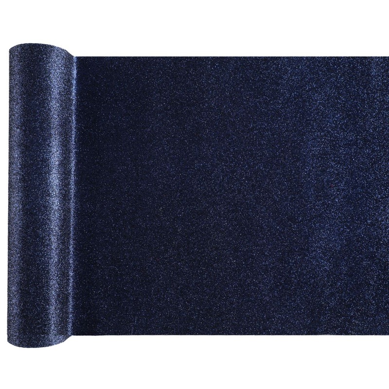 Navy blue glitter table runner 3m