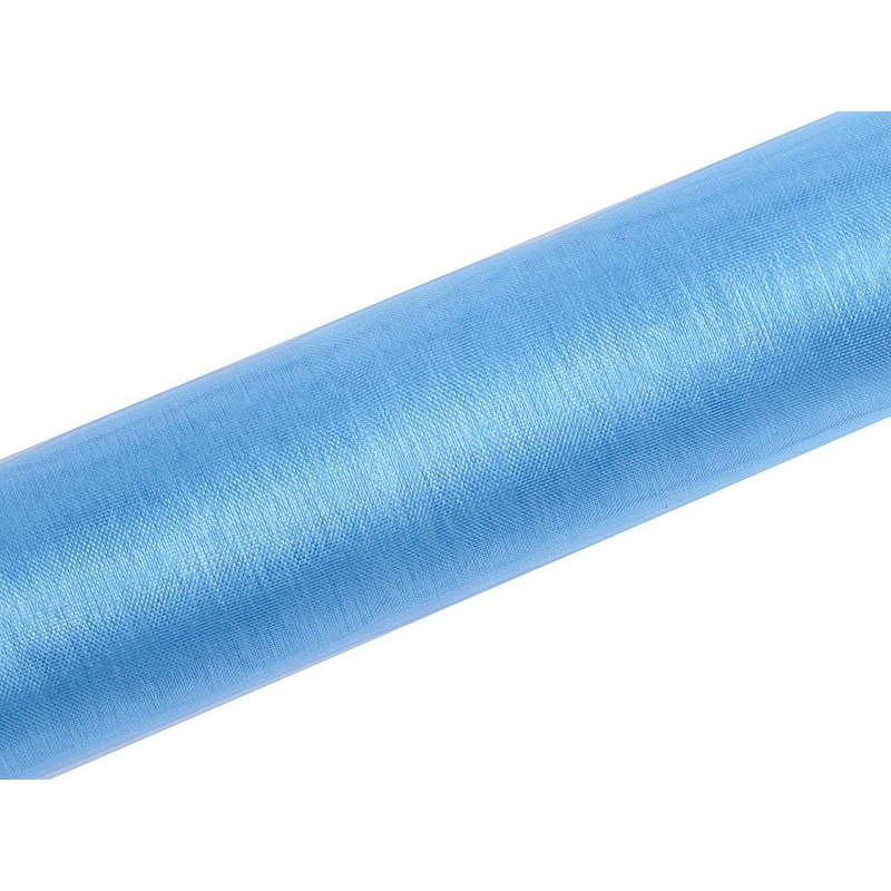 Organza fabric Julie azure blue 9m x 16cm