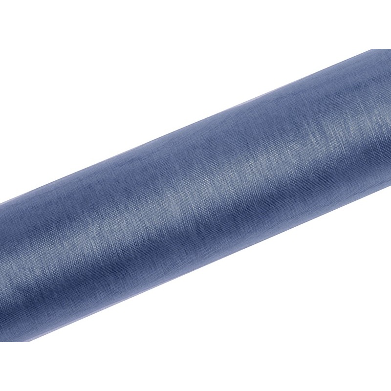Organza fabric Julie dark blue 9m x 16cm