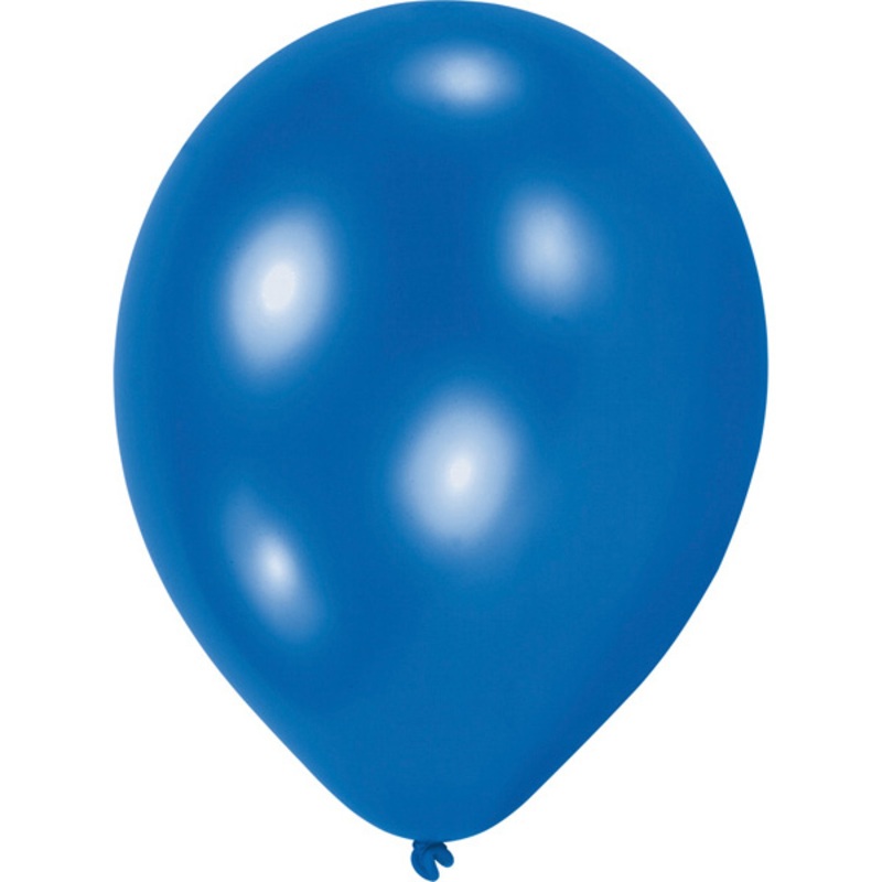 Set of 100 blue balloons 23 cm