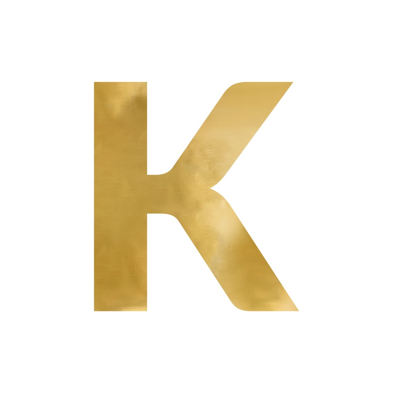 Spiegelbuchstabe ''K'', gold, 54x60 cm